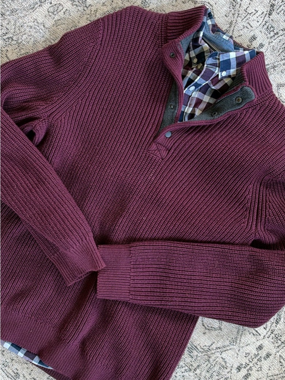 Express Men's Maroon Knit Sweater ONLY